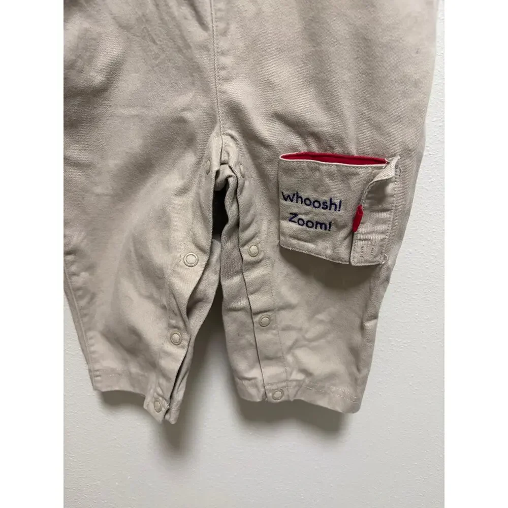 Vintage 2001 Spot the Dog with Bee Overalls Khaki Embroidered Size 12 Months